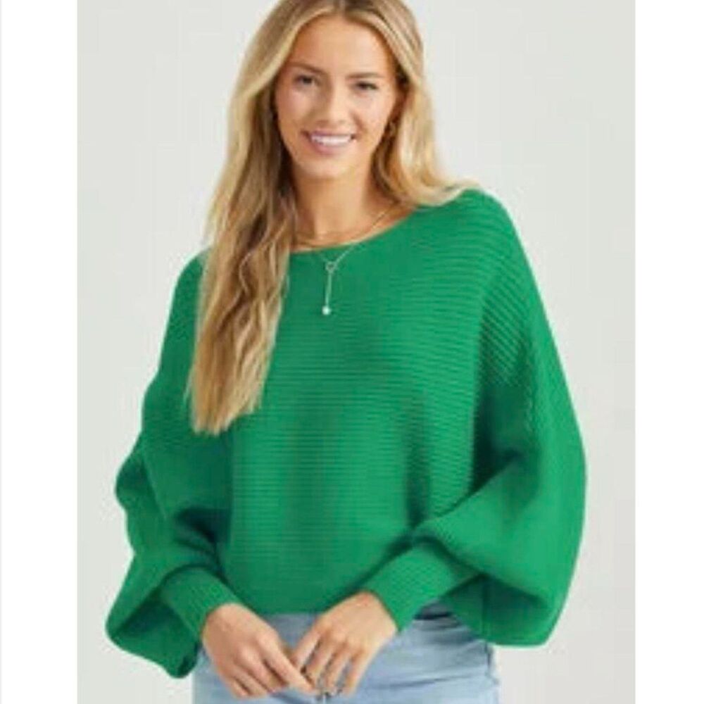 Altered State Crop Sweater in Kelly Green - Size Small